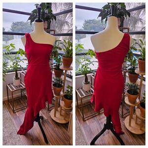 Bold Red One-Shoulder Dress